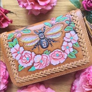 Eco Friendly Hand made Leather Bee Wallet